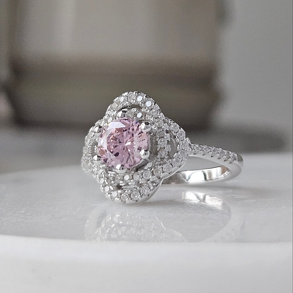 Pink Gemstone ring, size 7, 925 Sterling Silver Charmed Aroma